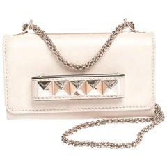 Valentino Vanilla Leather Mini Va Va Voom Chain Clutch