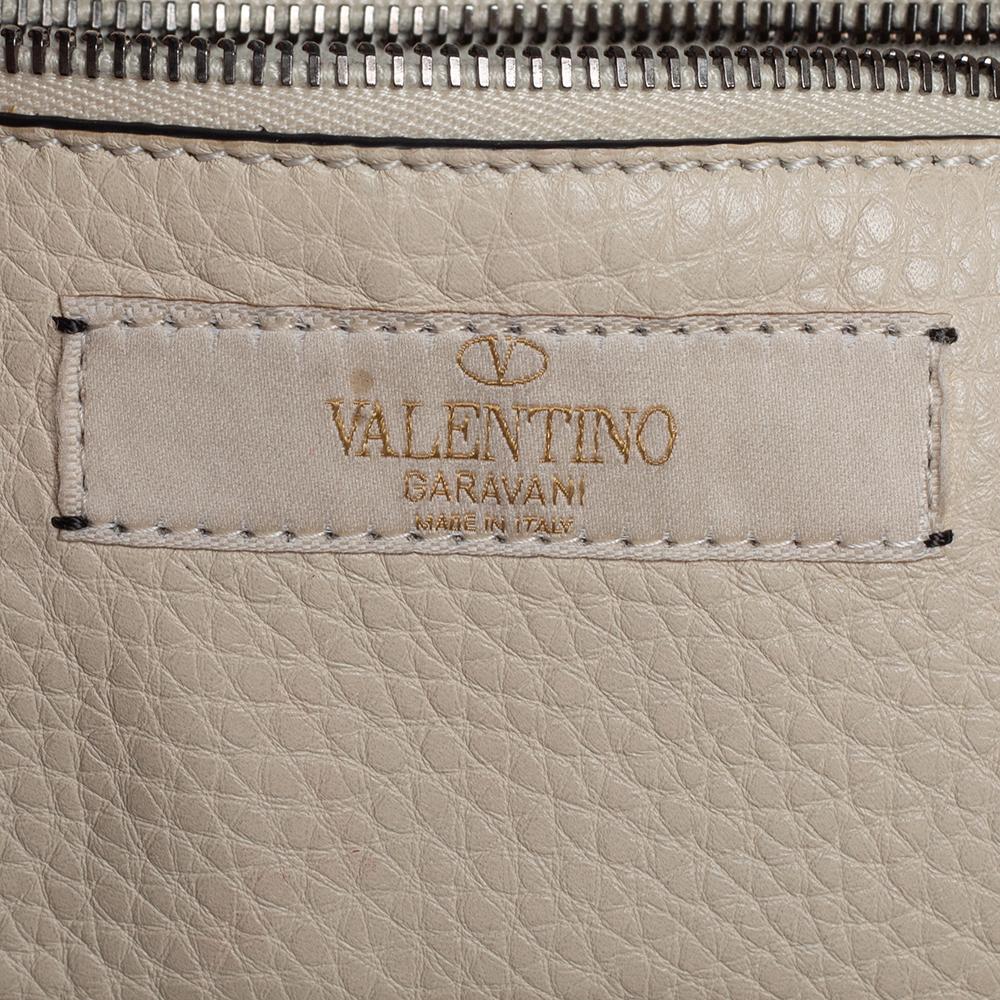 Valentino Vanilla Leather Rockstud Rolling Tote 1