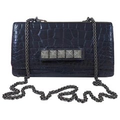 Valentino Vavavoom Black Alligator Limited Edition Clutch Bag