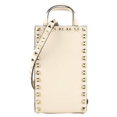 Valentino Vertical Rockstud Convertible Tote Leather Small