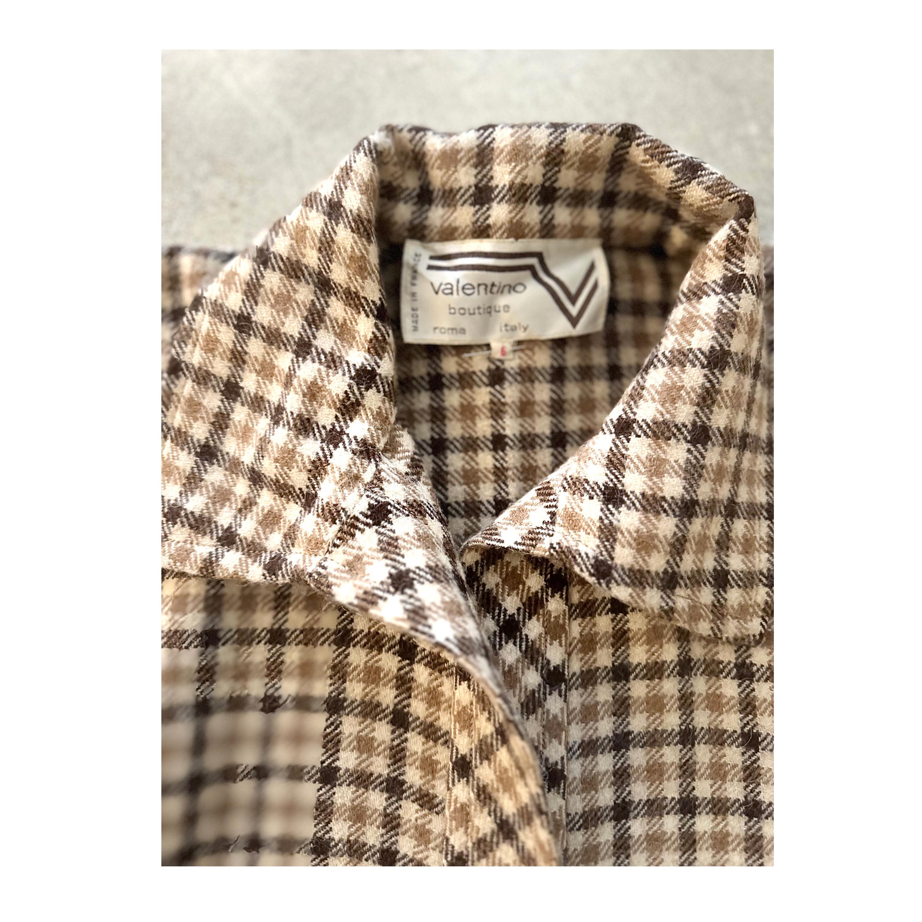 Valentino vintage 1970s Plaid Wool Cape 5