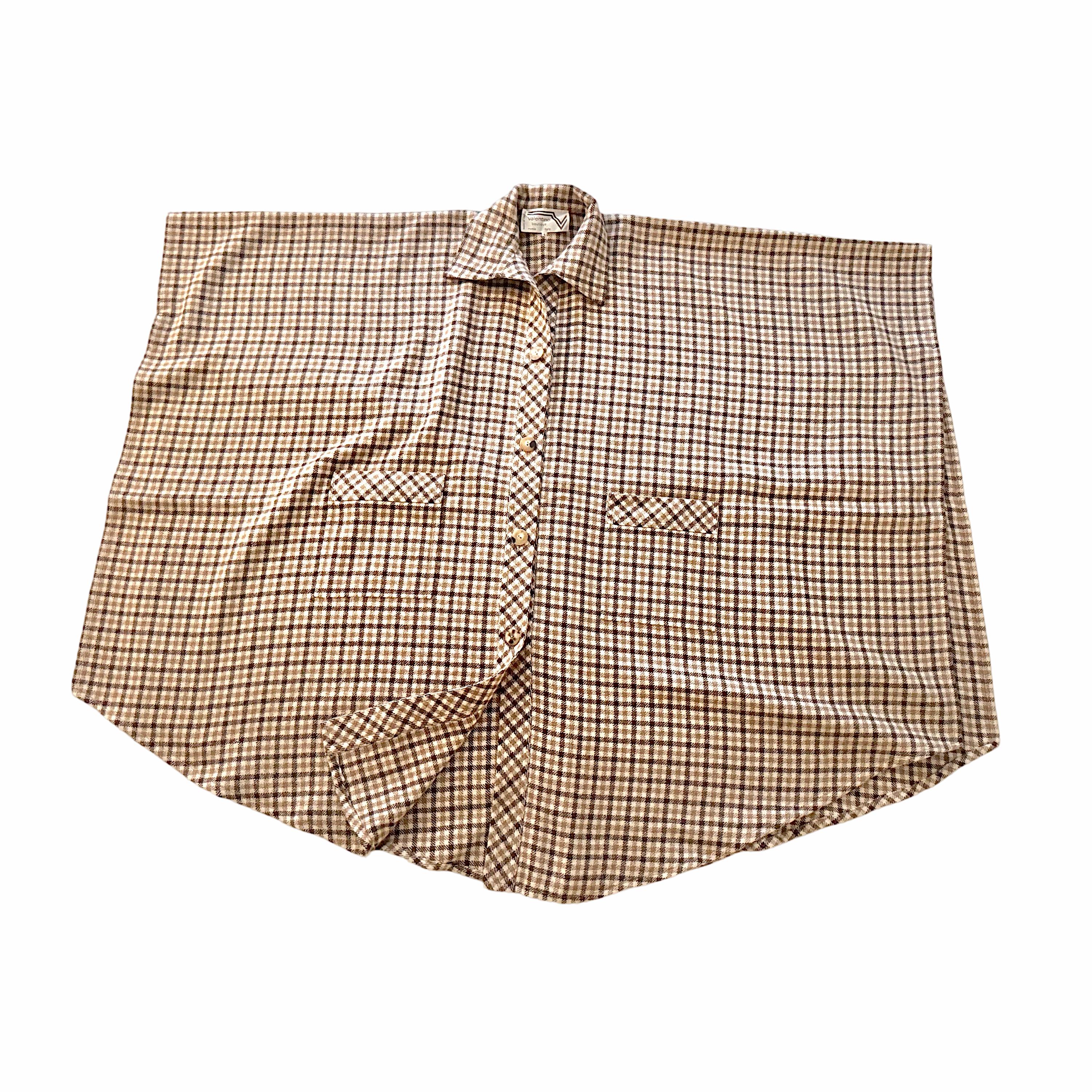 Women's or Men's Valentino vintage 1970s Plaid Wool Cape
