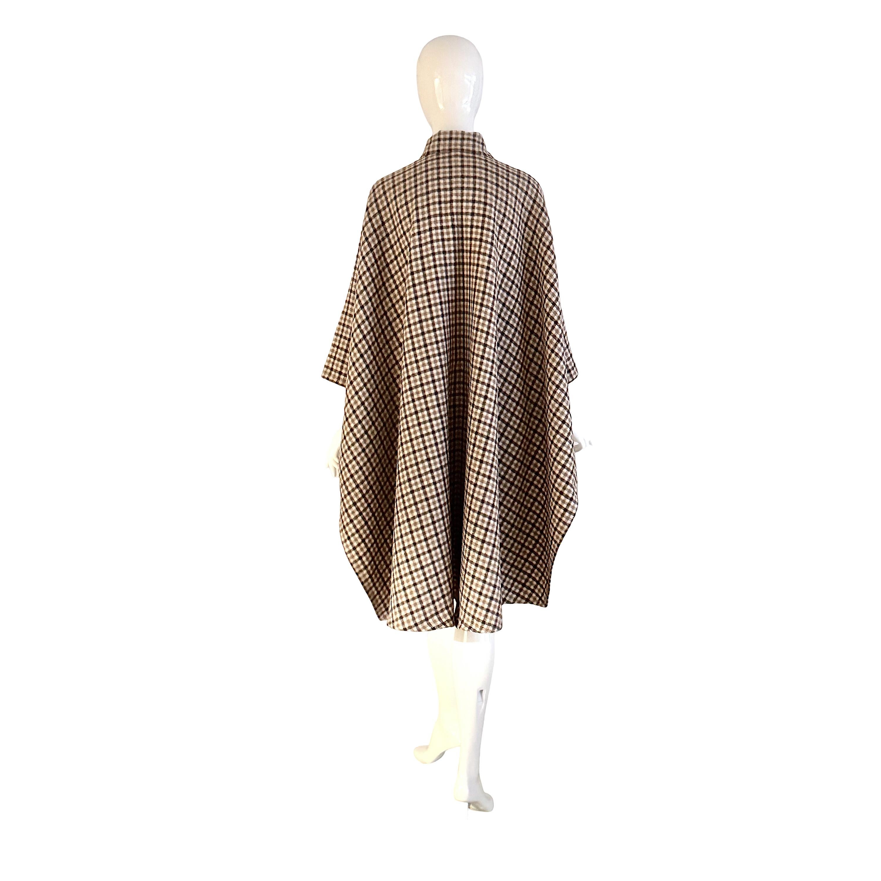 Valentino vintage 1970s Plaid Wool Cape 2