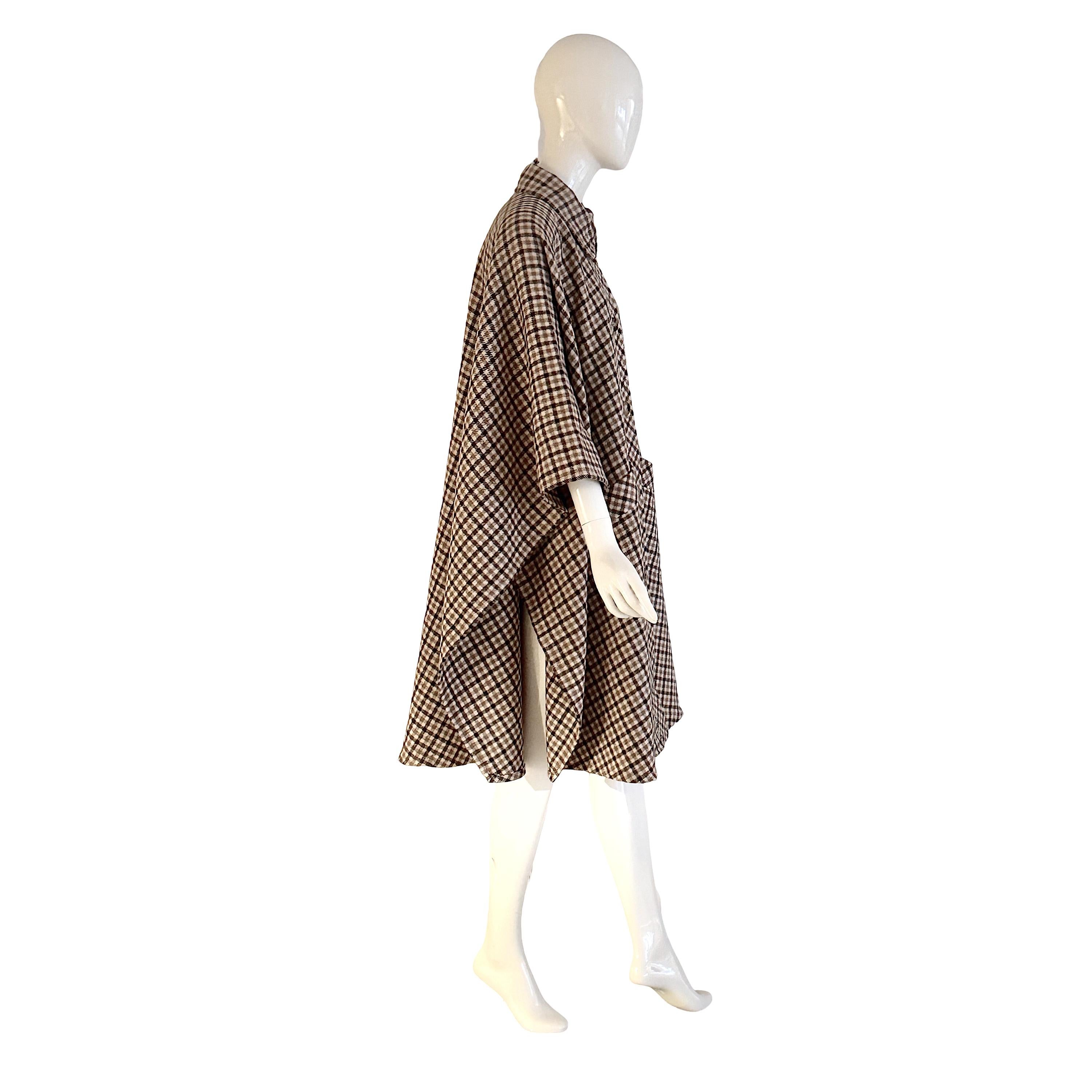 Valentino vintage 1970s Plaid Wool Cape 3