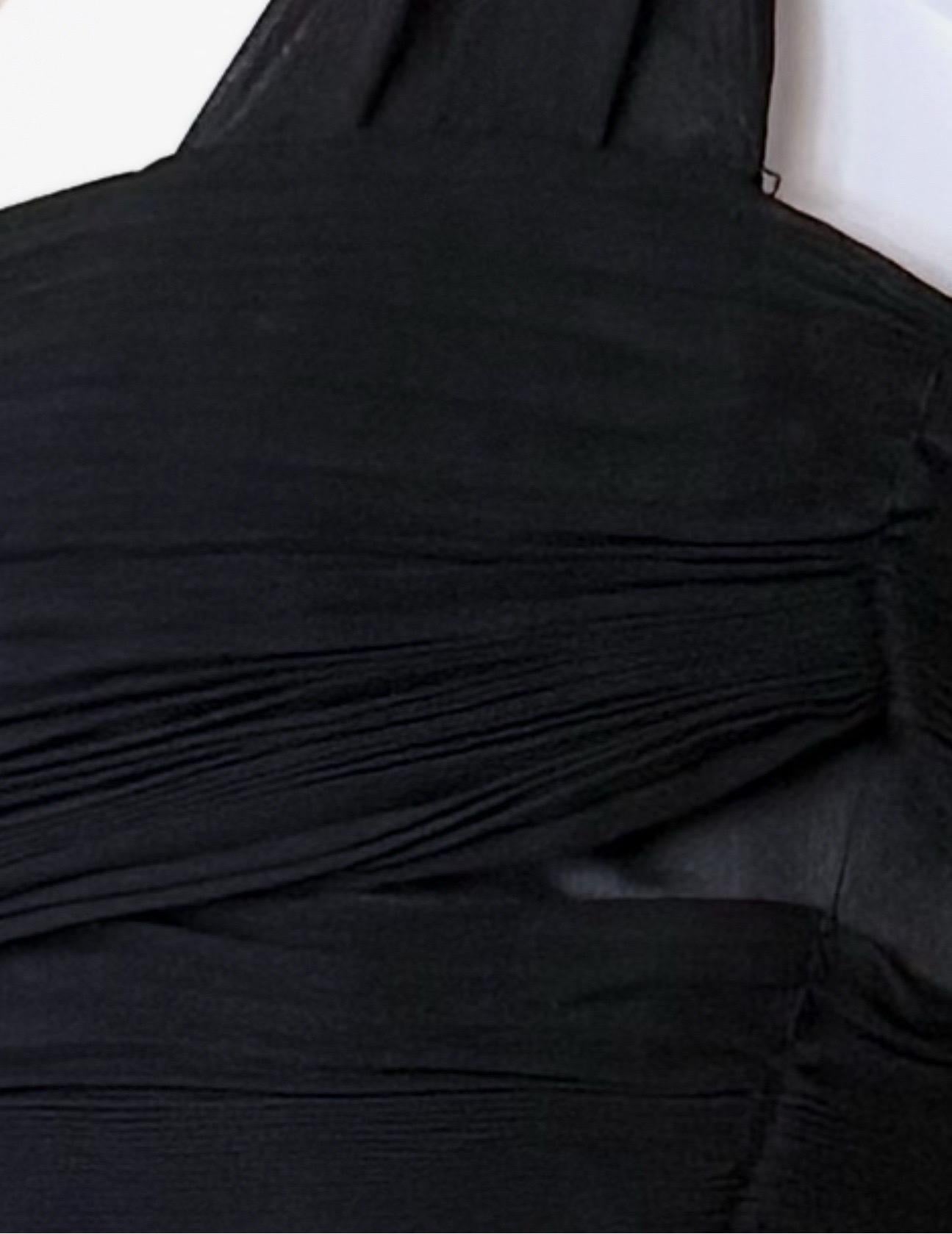 VALENTINO Vintage 2000s Pleated Silk Chiffon Evening Dress w/ Twist Front Bodice For Sale 6