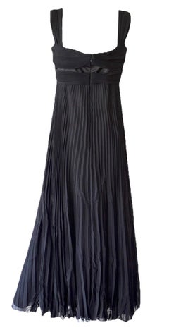 VALENTINO Vintage 2000s Pleated Silk Chiffon Evening Dress w/ Twist Front Bodice