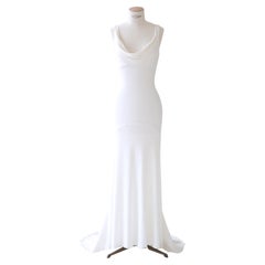 Valentino vintage rückenfrei weiß elfenbeinfarbenes tailliertes Hochzeitskleid mit Schleppe