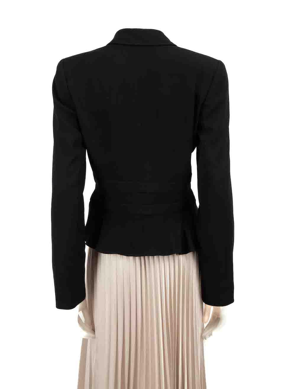 Valentino Vintage Black Belted Single Breasted Blazer Size L In Good Condition In London, GB