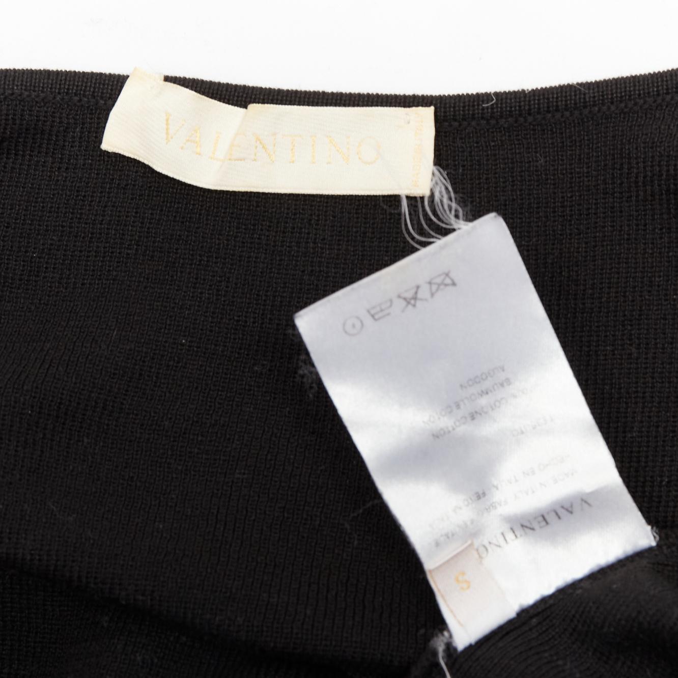 Débardeur tricoté à encolure large en coton noir VALENTINO Vintage By S en vente 5
