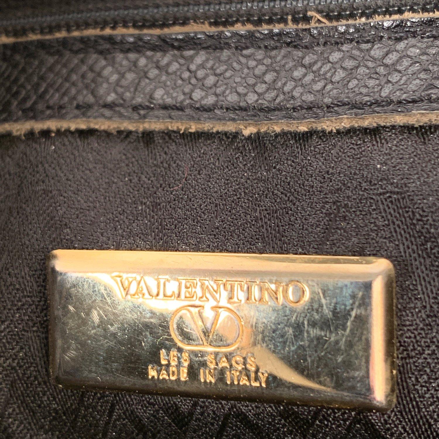 Valentino Vintage Black Leather Satchel Shoulder Bag 7