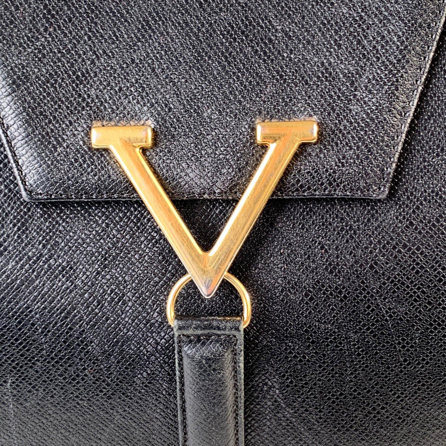 Valentino Vintage Black Leather Satchel Shoulder Bag 1