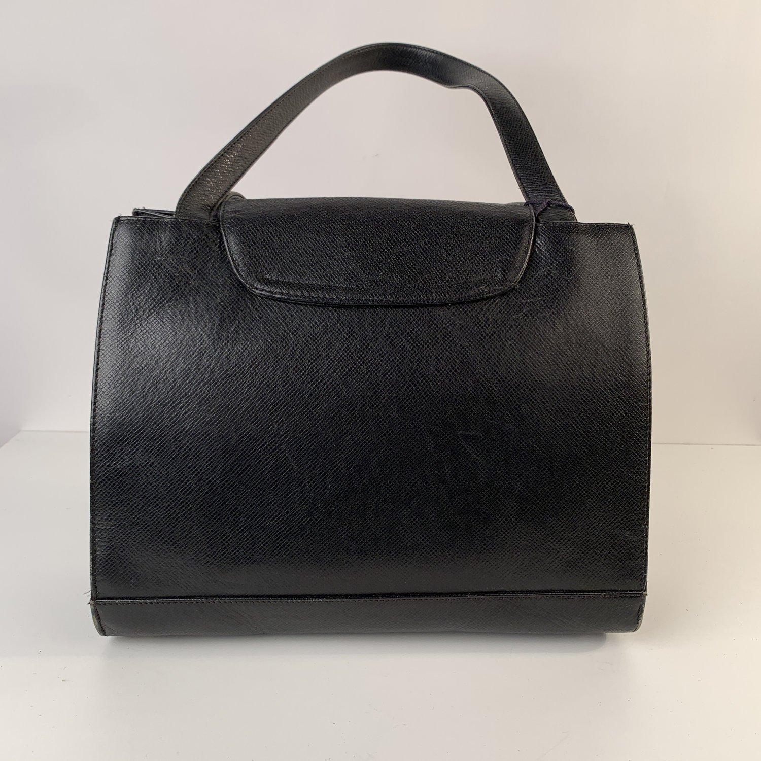 Valentino Vintage Black Leather Satchel Shoulder Bag 2