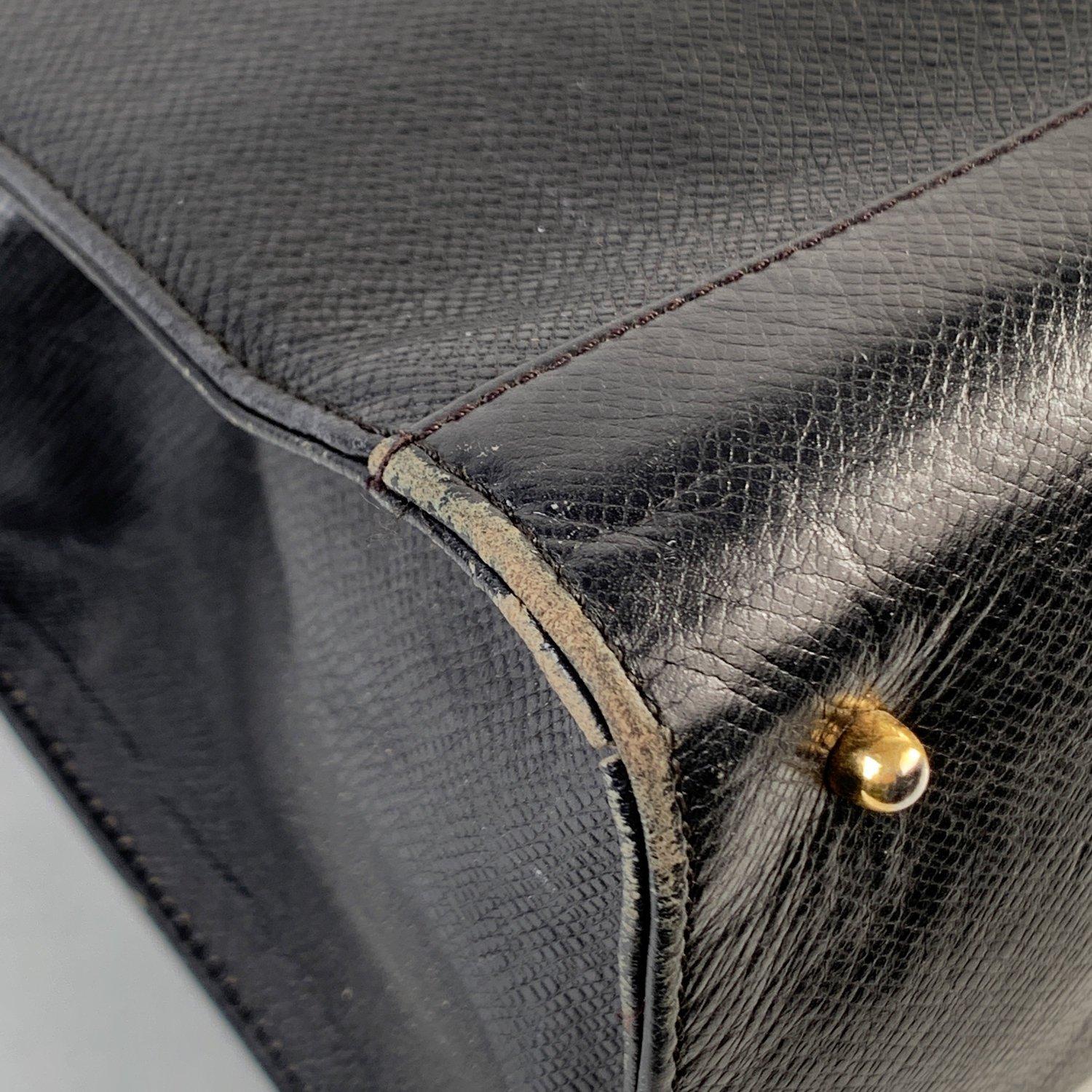 Valentino Vintage Black Leather Satchel Shoulder Bag 4