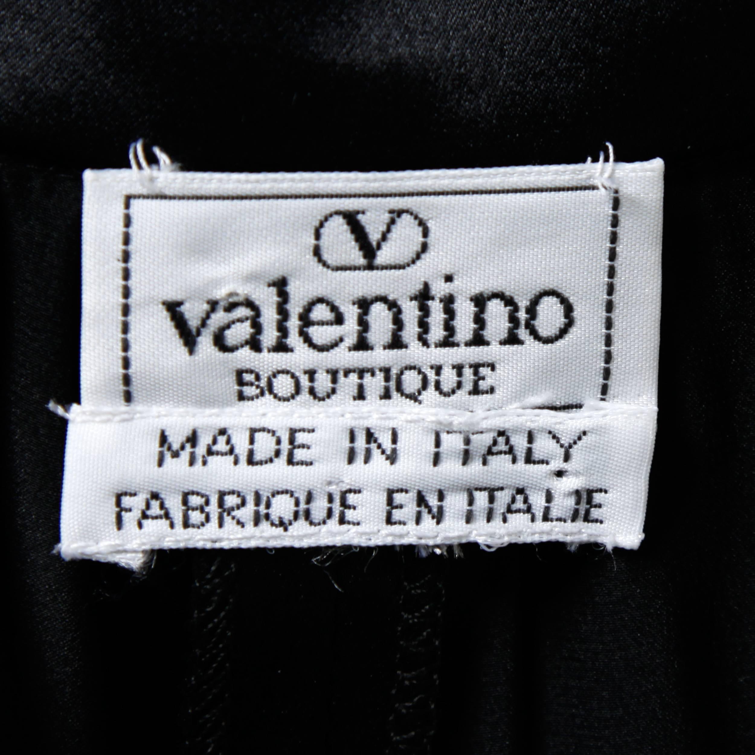 Valentino Pantalon Palazzo à jambes larges vintage en mousseline de soie noire Pour femmes en vente