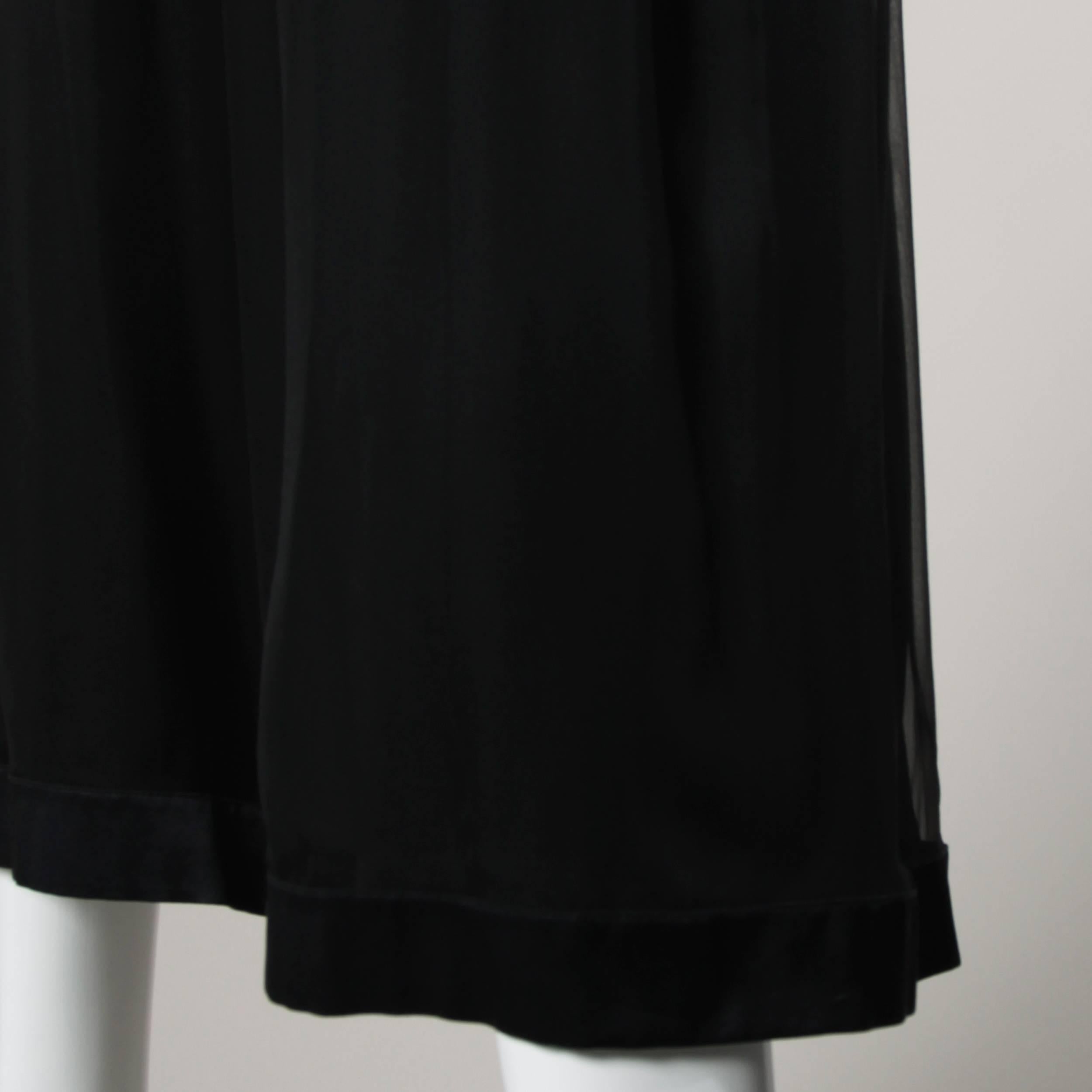 De las mujeres Pantalones Palazzo Vintage Valentino de gasa de seda negra y pierna ancha en venta