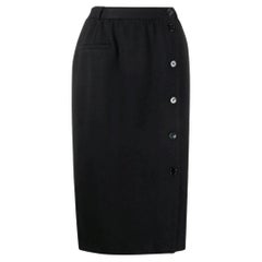 Valentino Vintage black wool 70s high waist skirt