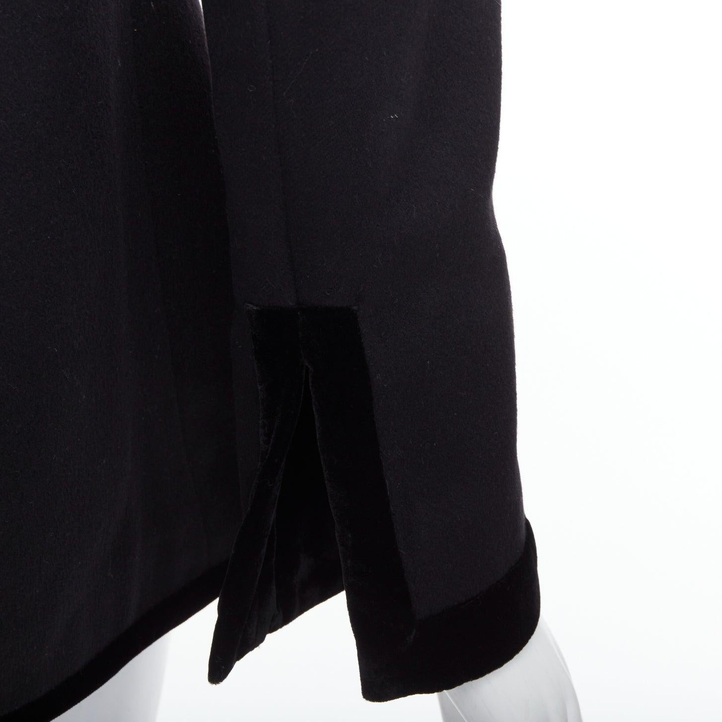 VALENTINO Vintage black wool velvet trim faceted button jacket UK10 M For Sale 5