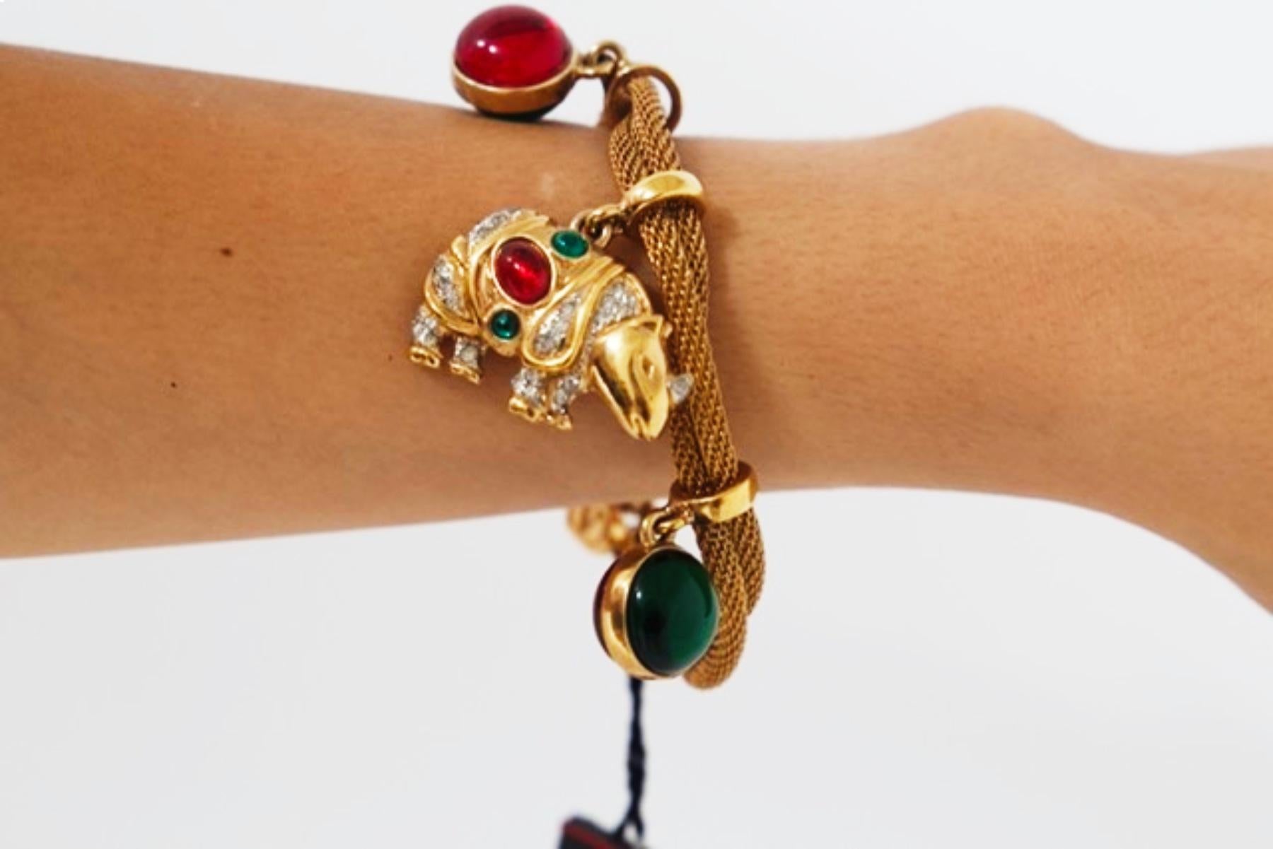 Valentino Vintage-Armband aus Gold mit Steinen im Zustand „Gut“ im Angebot in Milano, IT