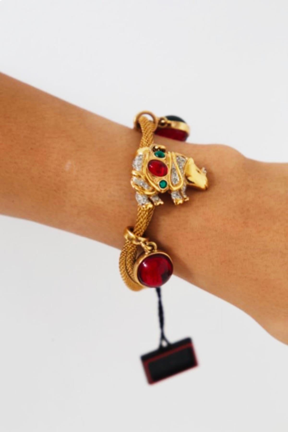 Valentino Vintage-Armband aus Gold mit Steinen Damen im Angebot