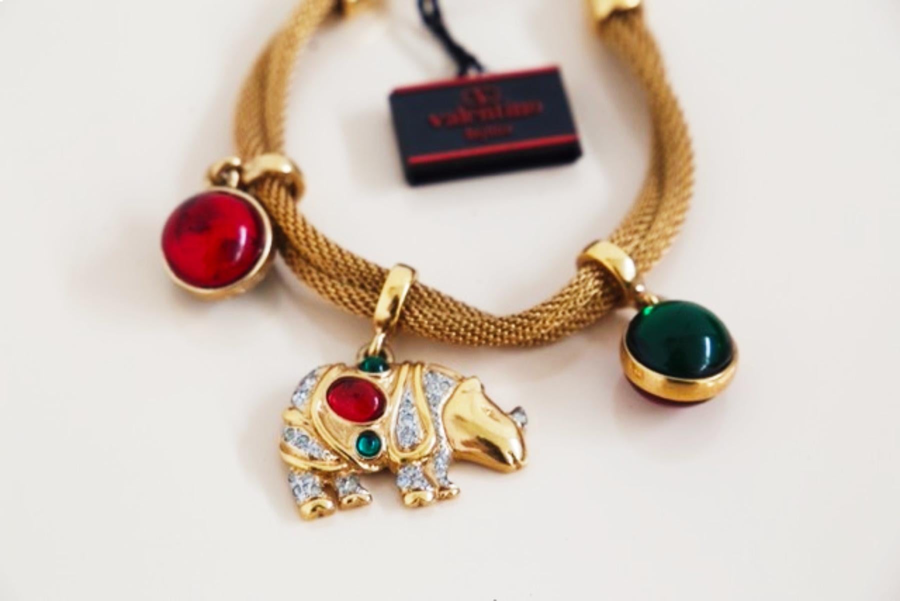 Valentino Vintage-Armband aus Gold mit Steinen im Angebot 5