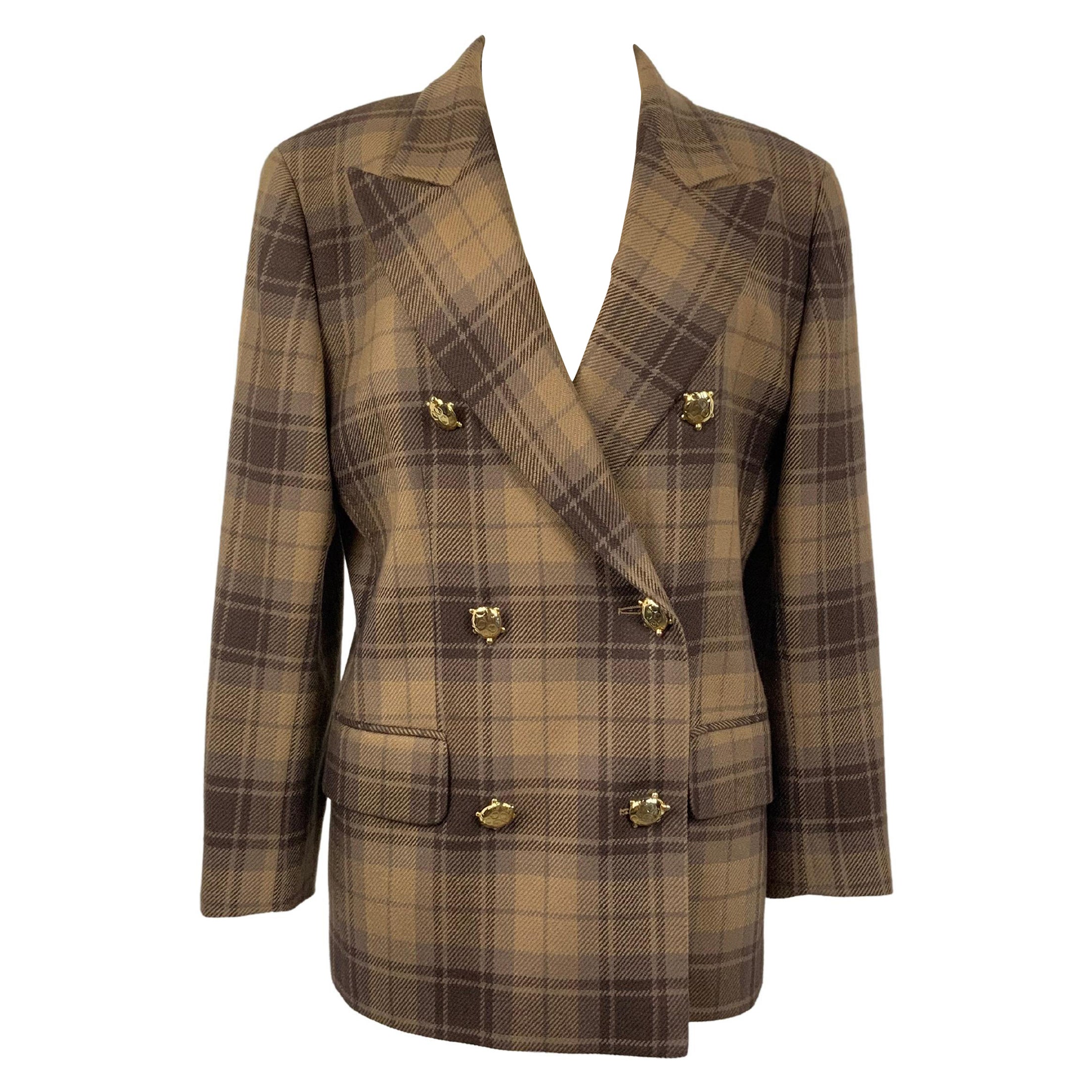 Valentino - Veste à carreaux marron vintage