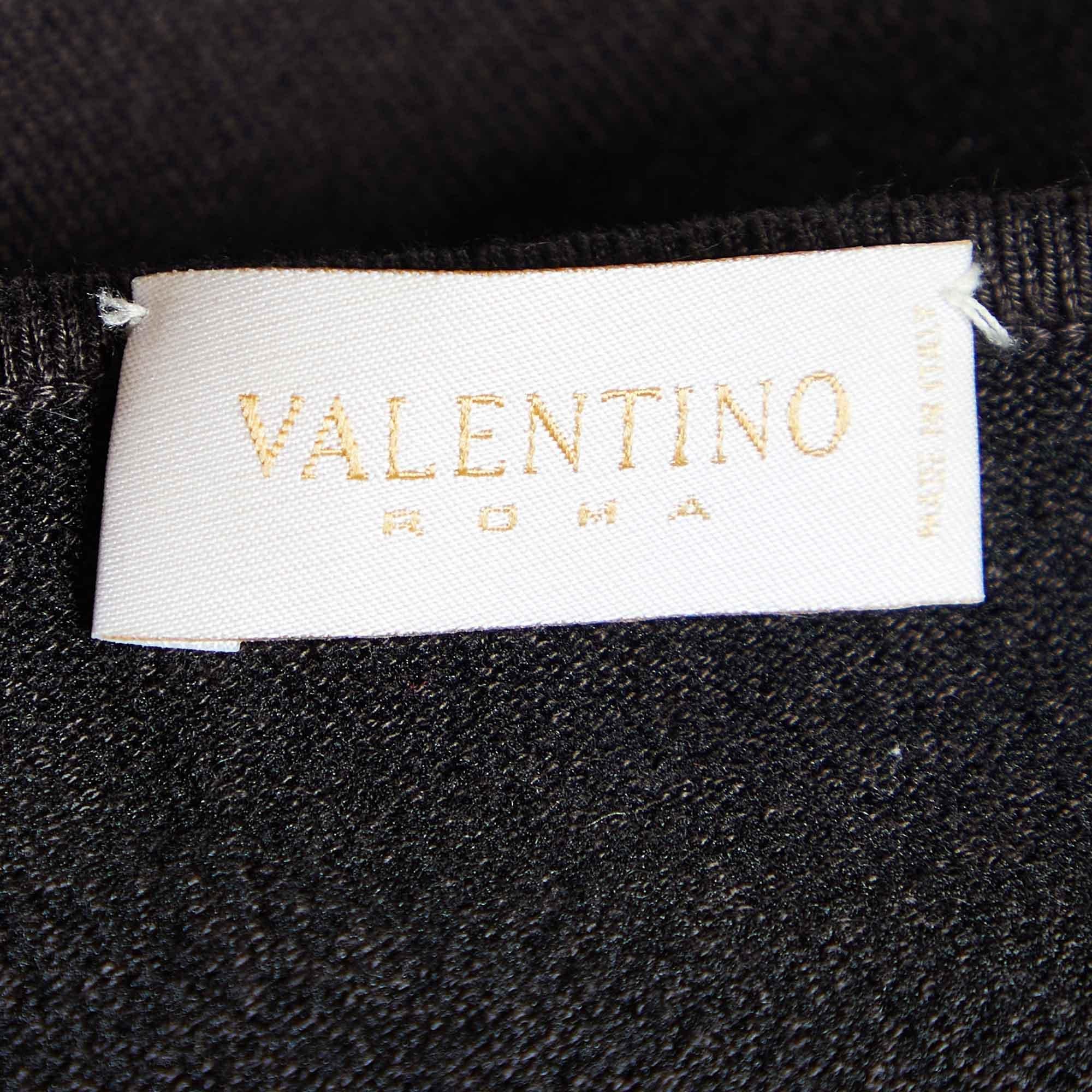 Valentino Vintage Brown Jersey Lace Trim Camisole Top L In Good Condition For Sale In Dubai, Al Qouz 2