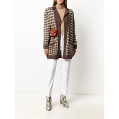 Valentino Vintage brown multicolor wool 80s long cardigan
