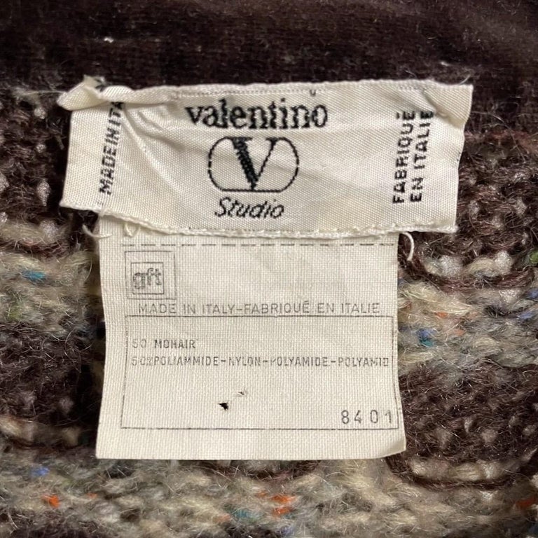 Valentino Uomo 1980s striped brown beige purple wool knitted vest - S M L