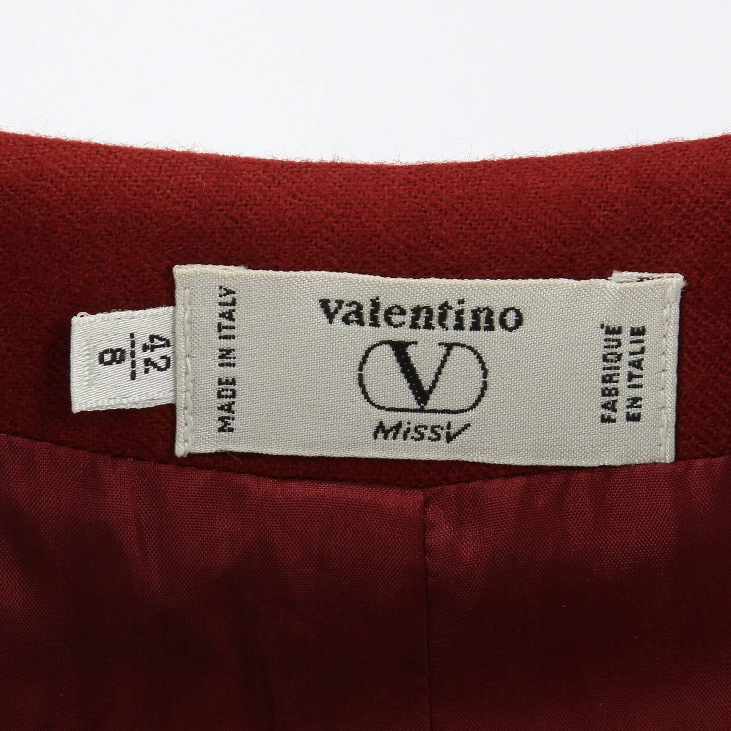 Valentino Vintage Burgundy Dress, 1990s 2
