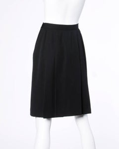 Valentino Vintage Classic Black Wool Skirt