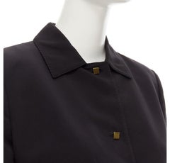 VALENTINO Vintage copper tone square buttons black cropped blazer IT44 L