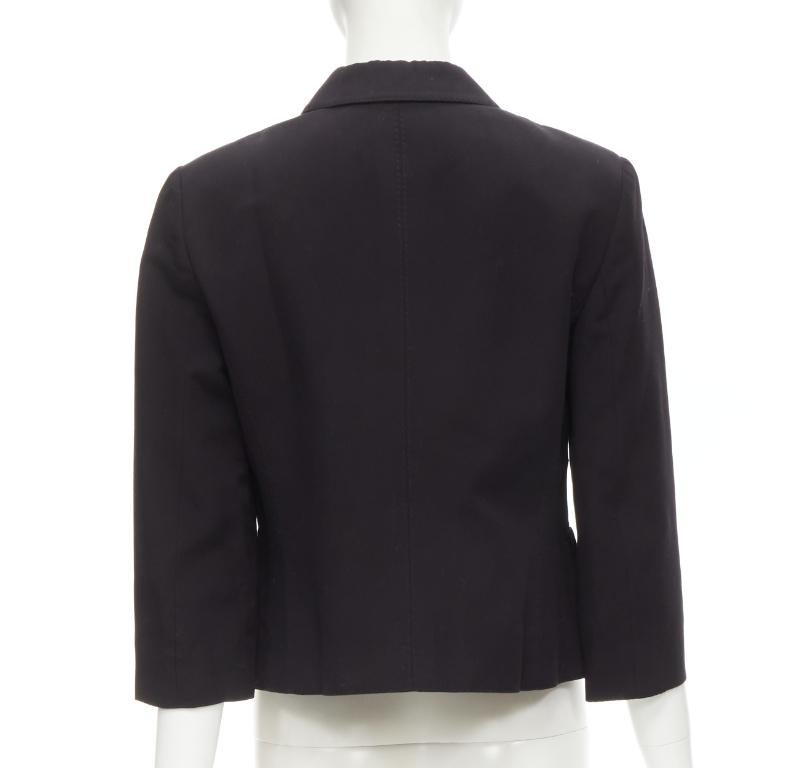 VALENTINO Vintage copper tone square buttons black cropped blazer IT44 L For Sale 1