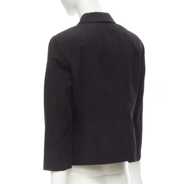 VALENTINO Vintage copper tone square buttons black cropped blazer IT44 L For Sale 2