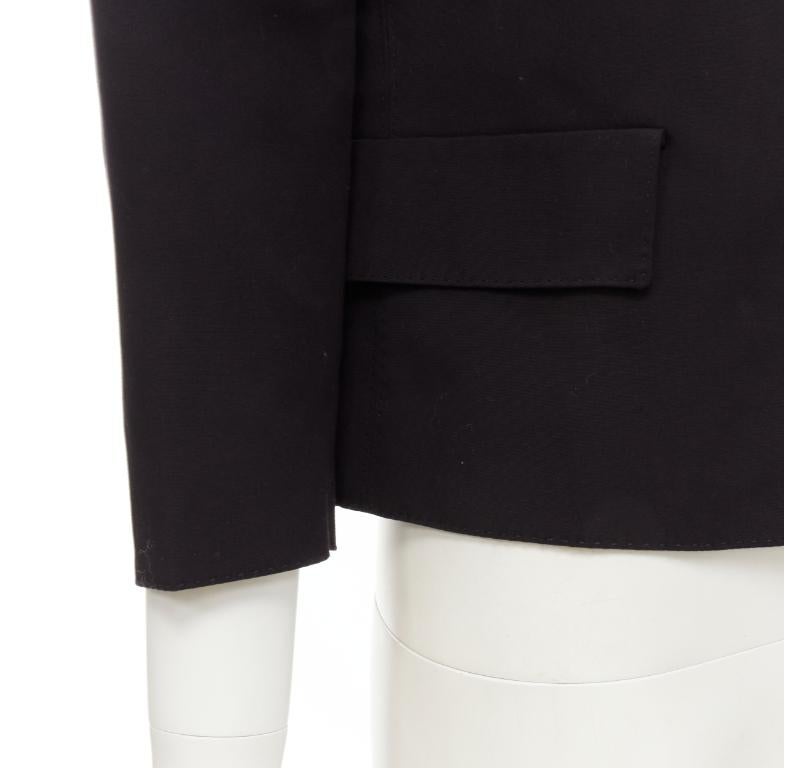 VALENTINO Vintage copper tone square buttons black cropped blazer IT44 L For Sale 3