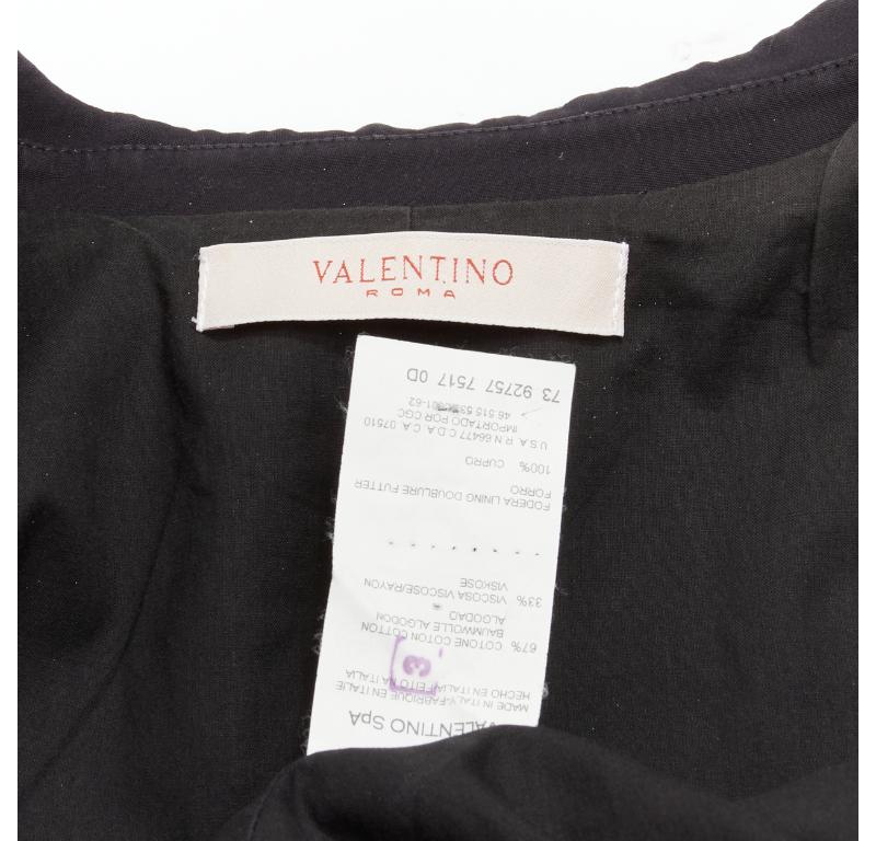 VALENTINO Vintage copper tone square buttons black cropped blazer IT44 L For Sale 4