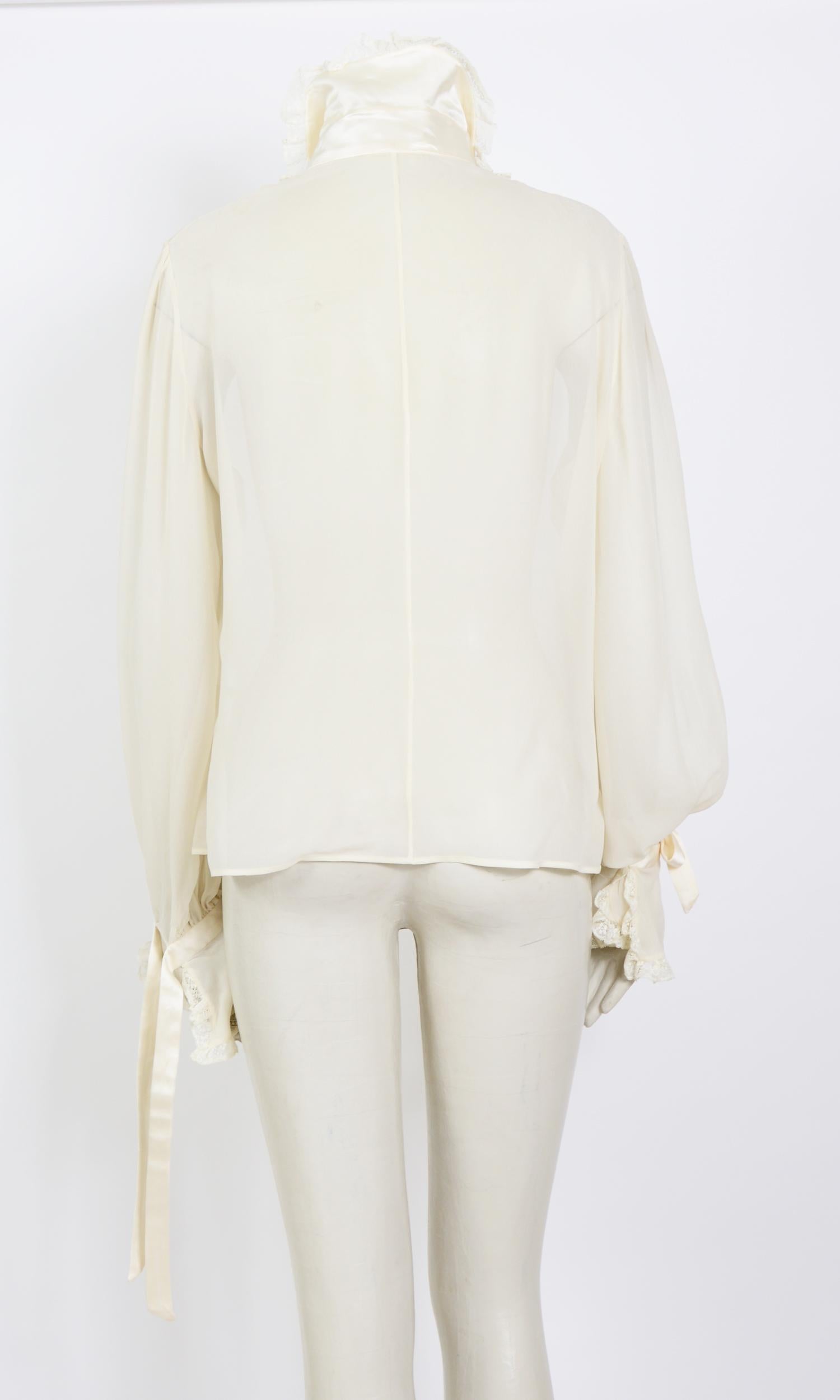 cream ruffle blouse