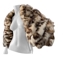 Valentino Vintage Dramatic Leopard Print Sable or Fox Fur Bolero Jacket