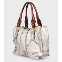 Valentino Vintage Gold Leather Shoulder Bag with Gold Hardware, Italy