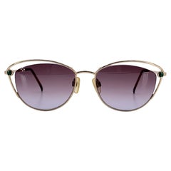 Valentino Vintage Gold Metall Grün Sonnenbrille Mod. V390 54/17 135mm