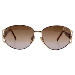 Valentino Vintage Gold Metall Oval Sonnenbrille Mod. V431 58/15 130mm
