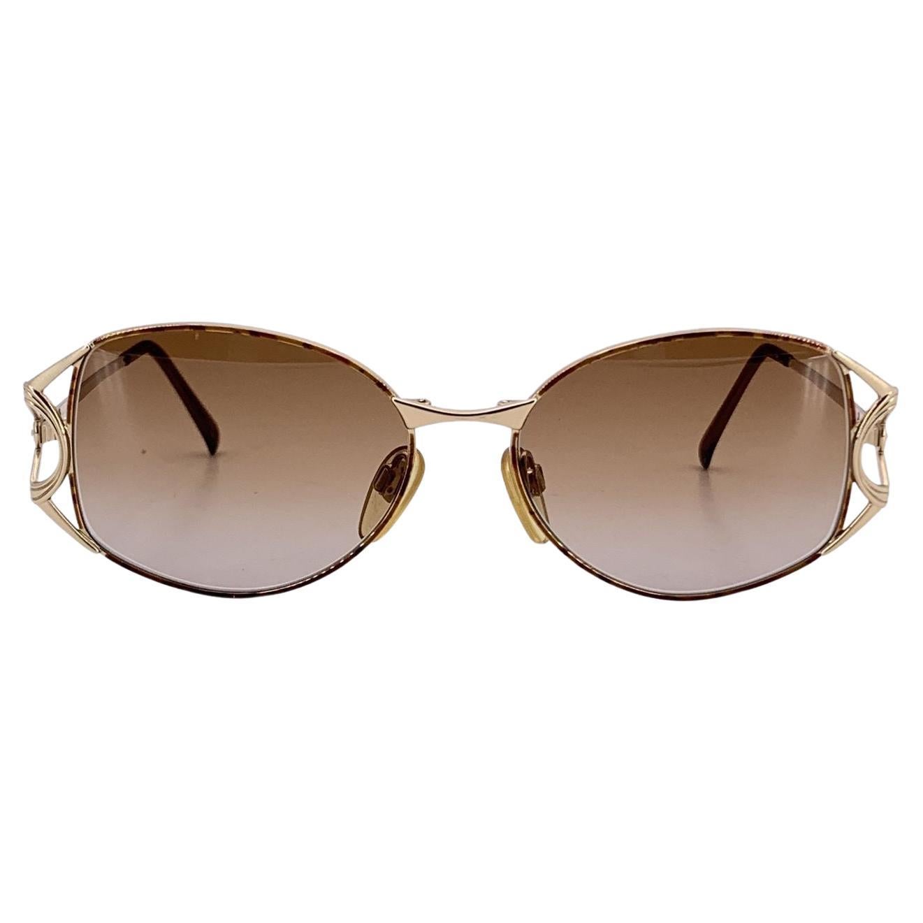 Valentino Vintage Gold Metall Oval Sonnenbrille Mod. V465 53/16 130mm