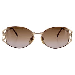 Valentino Vintage Gold Metall Oval Sonnenbrille Mod. V465 53/16 130mm