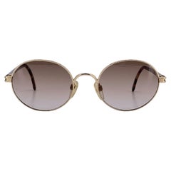 Valentino Vintage Gold Metall Runde Sonnenbrille Mod. V415 52/20 135mm