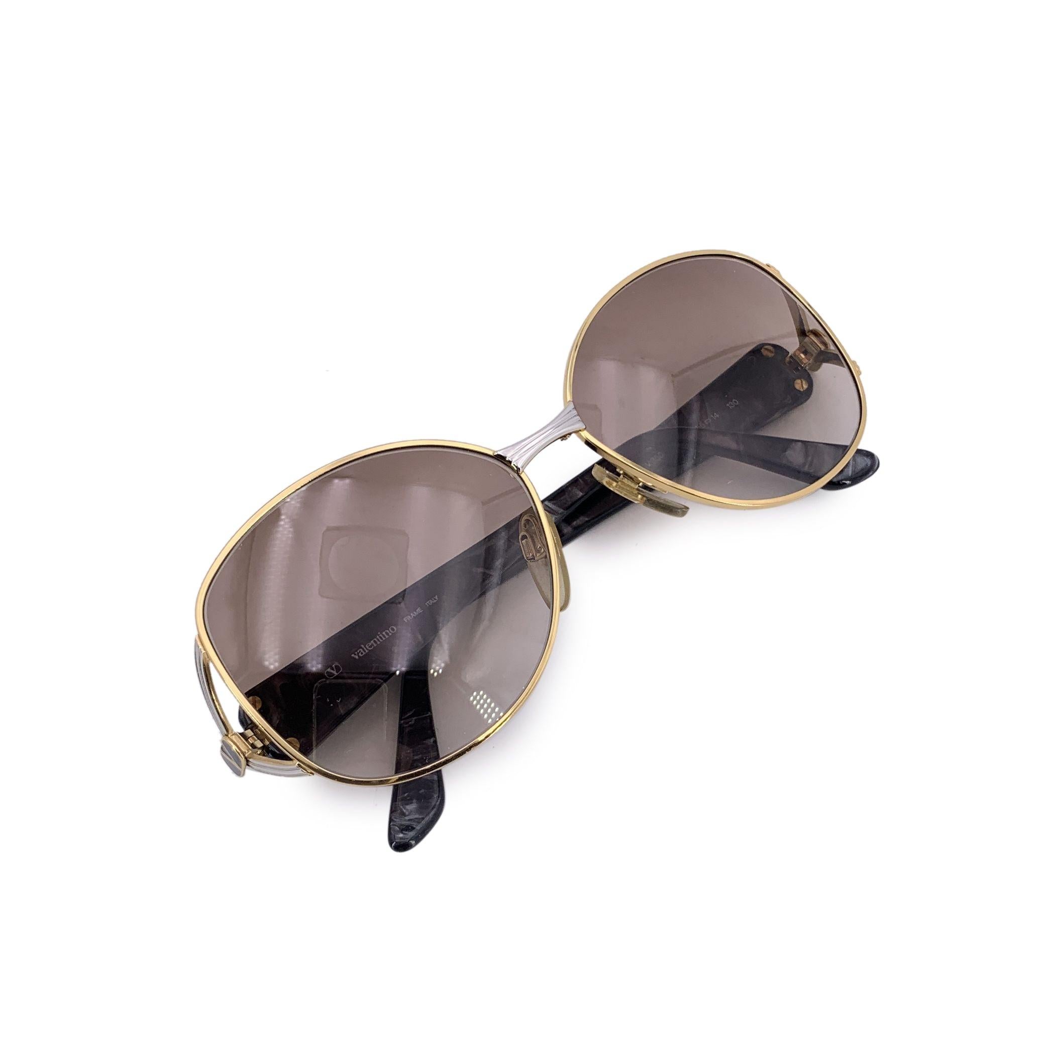 Valentino Vintage Gold Metall Sonnenbrille Mod. V350 56/14 130mm im Angebot 1