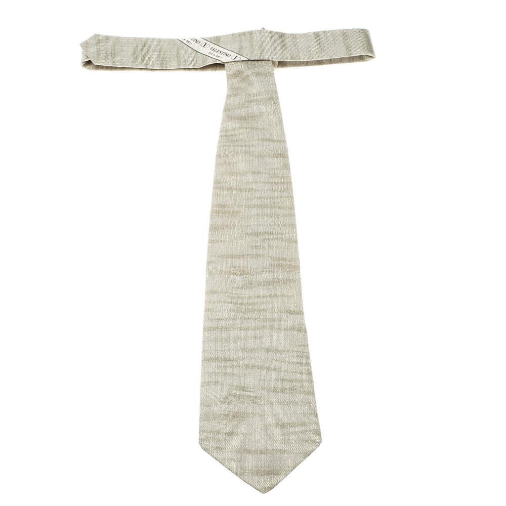 Men's Valentino Vintage Grey Gradient Print Traditional Silk Tie For Sale