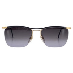 Valentino Vintage Halbrand-Rechteck-Sonnenbrille Mod. V367 57/17 135mm