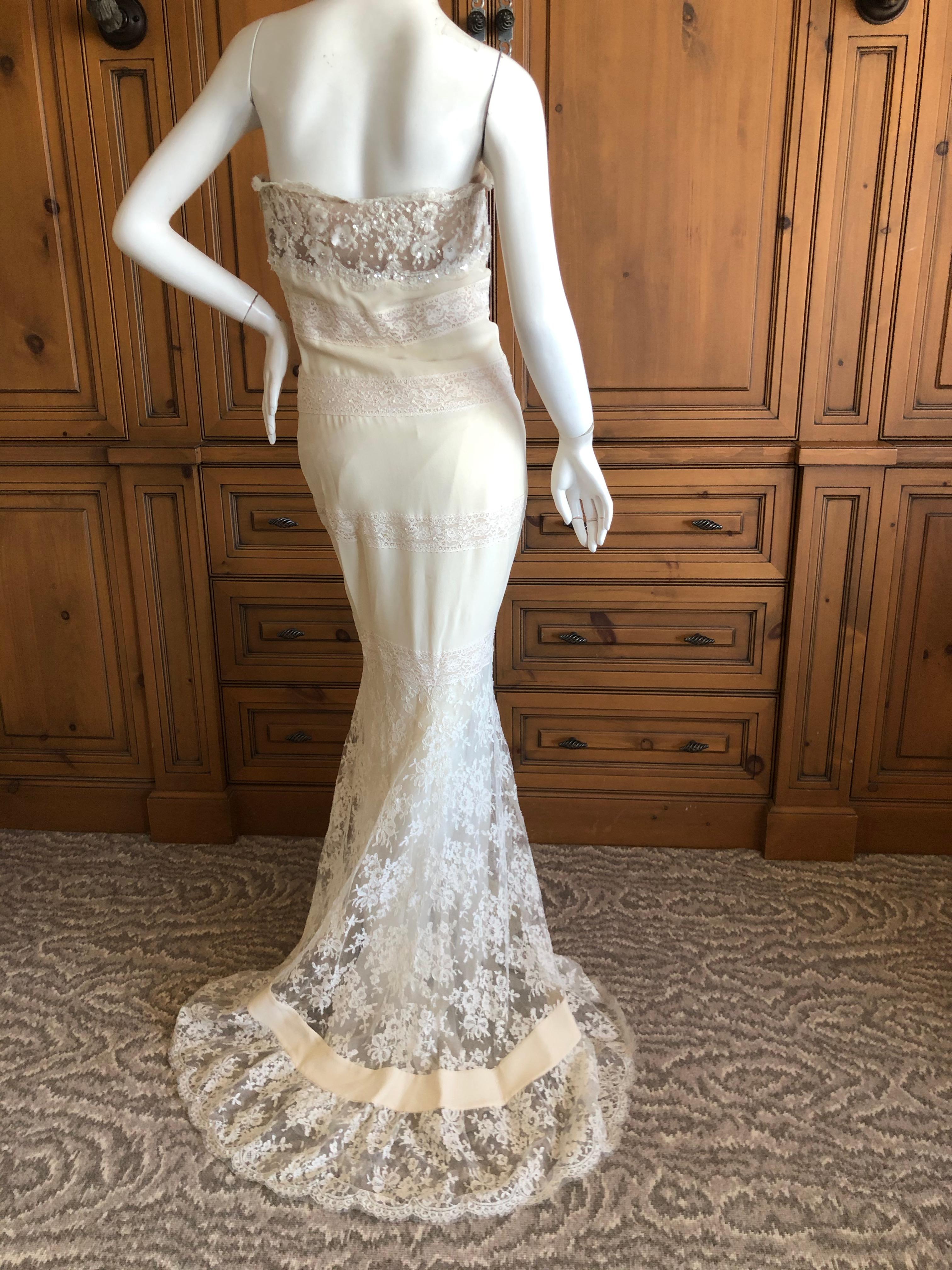 Valentino Vintage Lace Wedding or Evening Dress with Train 3