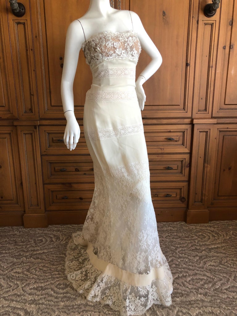 Valentino Vintage Lace Wedding or Evening Dress with Train