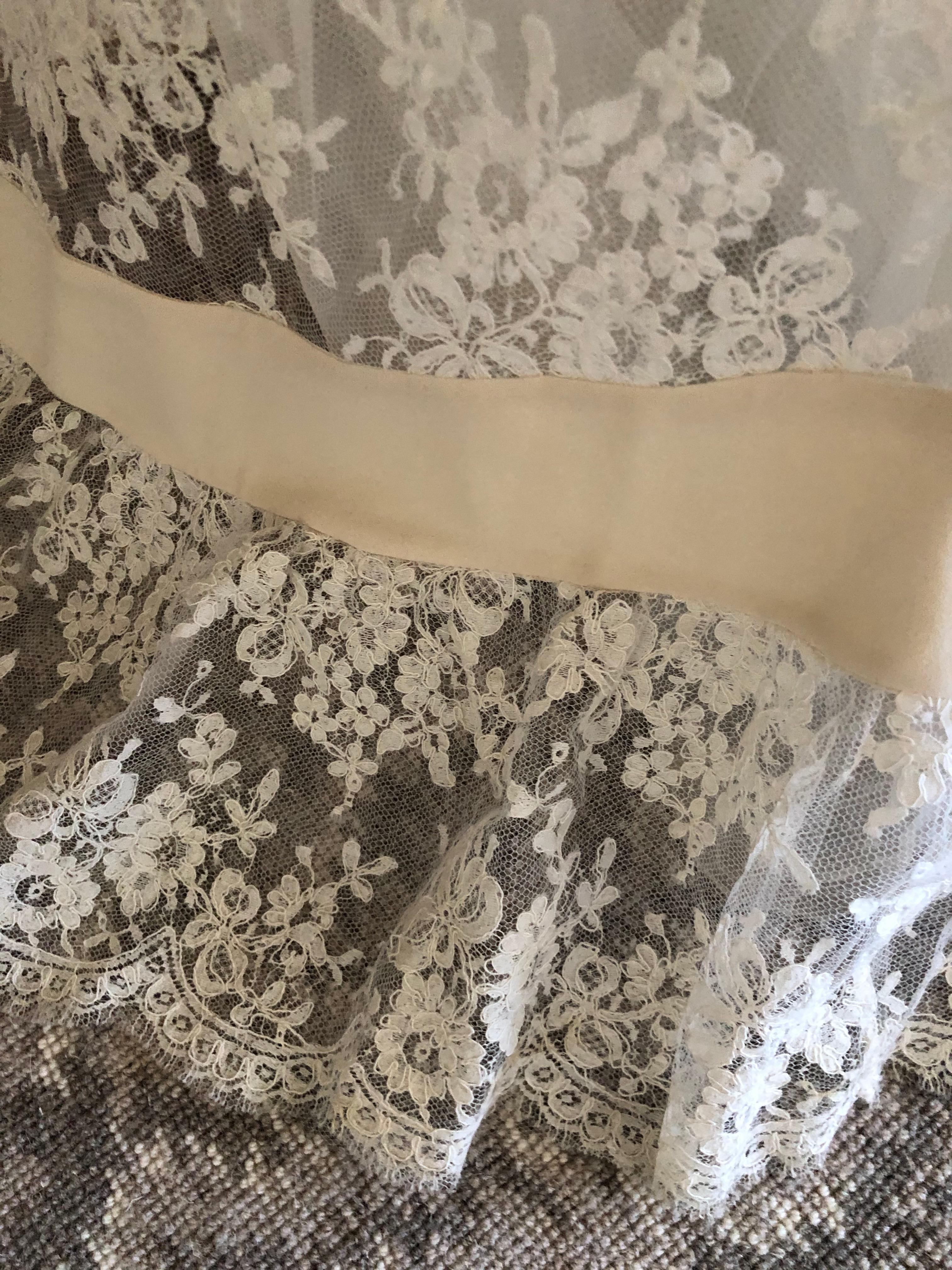 Gray Valentino Vintage Lace Wedding or Evening Dress with Train