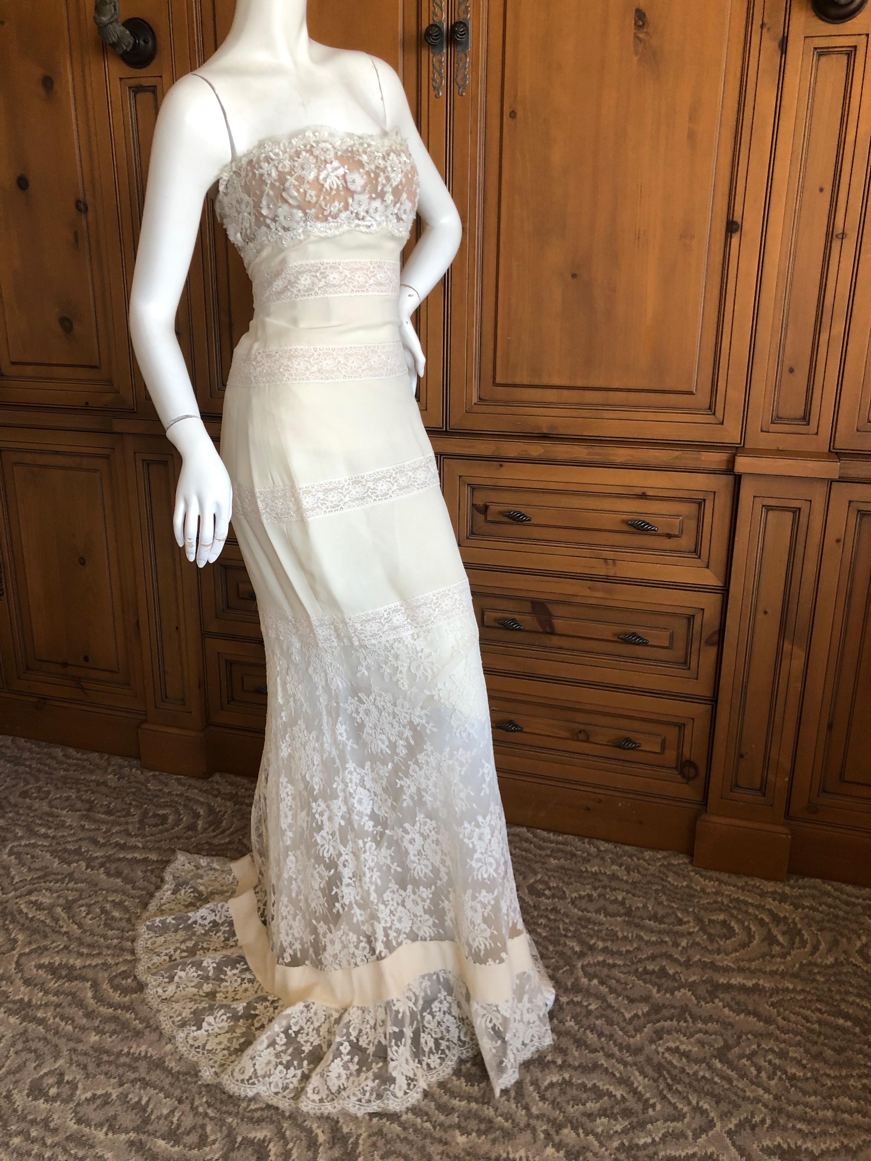 Valentino Vintage Lace Wedding or Evening Dress with Train 1